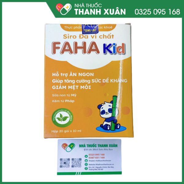 Faha kid hỗ trợ ăn ngon, giúp tăng cường sức đề kháng